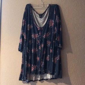 Knit button down flower shirt